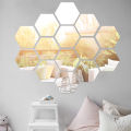 12Pcs/Set 3D Mirror Wall Stickers Home Decor Hexagon Acrylic Mirror Sticker DIY Mural Removable Room Decal. 