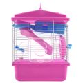 Pet Cage Hamster Cottage with Transparent Skylight Double Layer House for Hamster Golden Hamster Pet Pink. 