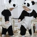 Renyuan 0-36months Newborn Baby Keep Warm Winter Jumpsuit Overall Panda Animal Hooded Romper Infant Boy And Girl Hallowe Cosplay Pajamas. 