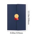 Graduation A4 Award Certificate Holder Three-fold Page Paper Envelope Document Folder Gilding Process Exquisite Diploma Cover. 