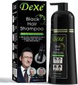 Dexe Hair Dye Shampoo 13.5 Fl Oz, Semi-Permanent Black Hair Dye, Hair Color Shampoo, Black Hair Shampoo For Men & Women, Mild Plant Formula Black Hair Dye Shampoo, 100% Gray Coverage (black). 