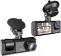 1080P HD Dual-View Dash Cam with G-Sensor, Night Vision & Wide Angle - Front & Interior Recording, Reversing Camera. 