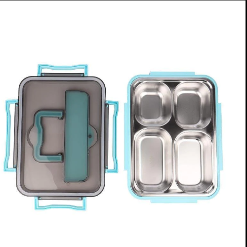 Plastic 4 Pots Lunch Box, 500 mL