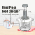 1000ml Food Chopper, Steel Large Manual Hand-Press Vegetable Chopper Mixer Cutter to Cut Onion, Salad, Tomato, Potato (Pack of 1). 