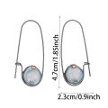 Lanjing cross-border new moonstone two-color light blue round earrings eBay AliExpress European and American fashion earrings earrings. 