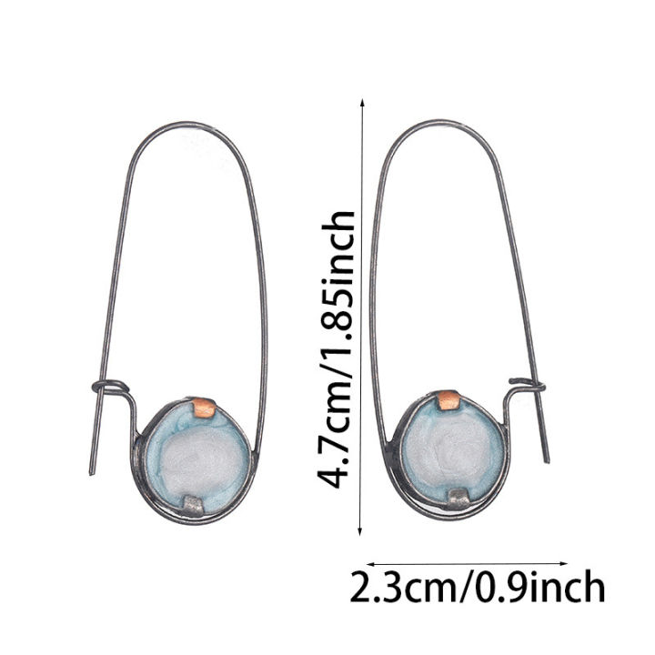 Lanjing%20cross-border%20new%20moonstone%20two-color%20light%20blue%20round%20earrings%20eBay%20AliExpress%20European%20and%20American%20fashion%20earrings%20earrings%20-%20Image%205