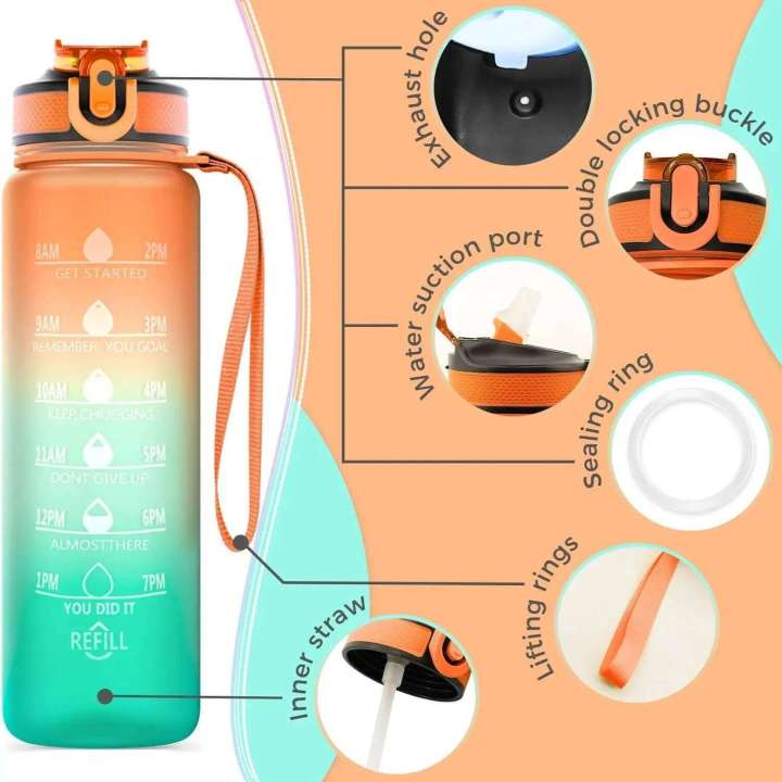 1pc%201000ml%20Large%20Capacity%20Gradient%20Water%20Bottle,Water%20Bottle%20Straw%201%20Litre%20Leakproof%20with%20Time%20Marker,%20Sports%20Fiess%20-%20Image%205