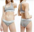 Gray Color Sexy Lingerie Bra Panty Bikini Brief Set For Women. 