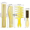 DISICHEN Professional Barber Hair Styling Comb Set Gold Hairdressing Neck Brush Electroplated Oil Head Comb For Men Salon Wide Tooth Comb Original. 