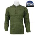 Green Front Buttoned Kurta Shirt For Men. 