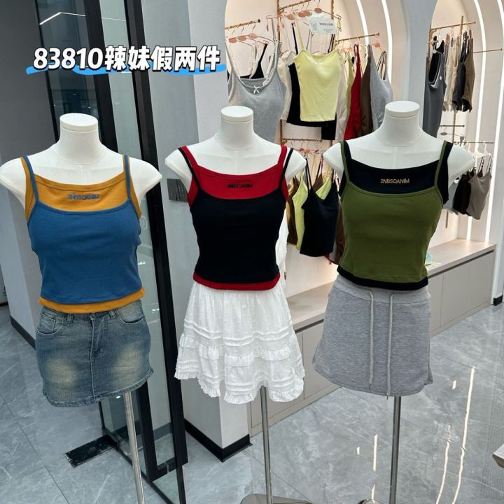 83810#%20Summer%20Hottie%20Thread%20Two%20Camisole%20Versatile%20Printed%20Double%20Strap%20Bear%20Pendant%20Beautiful%20Back%20Woman%20-%20Image%203