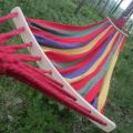 Portable Canvas Hammock With Wood Support - Single. 