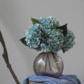 Pink Floral Arrangement Artificial Hydrangea Blue Silk Faux Blooms for Diy Projects Gift Indoor. 