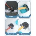Silicone Toilet Brush with Holder Set - Flat Head Flexible Soft Bristles Brush with Quick Drying Holder Set for Bathroom Accessory. 
