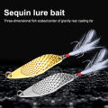 Metal Jigging Spinner Spoon Fishing Lure Hard Baits Sequins Noise Artificial Bait Treble Hook Swimbait Carp Fishing. 
