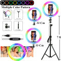 26cm RGB LED Ring Light/Tiktok Light With 7 Ft Tripod Stand Dimmable Light Mobile Holder and Multiple Color for Videography, Photography. 