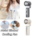 Mini Fan Semiconductor Cooling Metal Gimbal Cooling Fan Powerful Wind Cold Wind Handheld Mini Air Conditioner Fan 5 Levels Quiet Operation Portable Cooling Fan for 5W/3000mAh Desktop Use. 