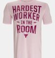 Under Armour Pink Project Rock Hardest Worker Short Sleeve T-shirt For Men 1357190-643. 