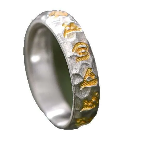 Chiba%20Taiyin%20Gold-Plated%20Six-Word%20Mantra%20for%20Men%20Women,%20Fashionable%20and%20Versatile%20National%20Style%20Hammered%20Adjustable%20Ring%20Gift%20-%20Image%205
