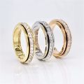 【VisioN Super Shop】Full zircon rotatable stress rings for men luxury jewelry anxiety stress stainless steel couple ring. 