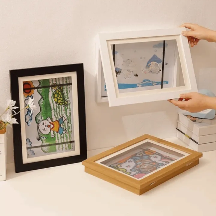 Creative A4/A3 Magnetic Flip Photo Frame Front Opening Elastic Straps ...