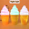 Novelty Ice Cream Cone In Lamp LED Night Light Kids Children From Table Lights For Room. 