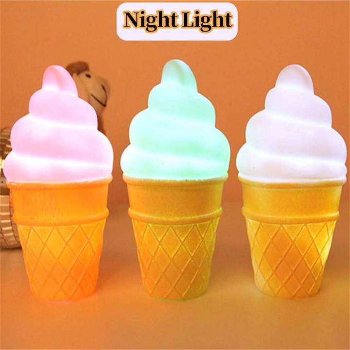 Novelty Ice Cream Cone In Lamp LED Night Light Kids Children From Table Lights For Room