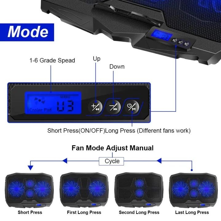 Laptop%20Cooling%20Pad%204%20Fans%20Adjustable%2010%20Inch%20to%2017%20Inch%20Notebook%20Cooler,%20Blue%20Light,%20S18%20For%20Any%20Laptop%20Speed%20Control%20Button%20-%20Image%203
