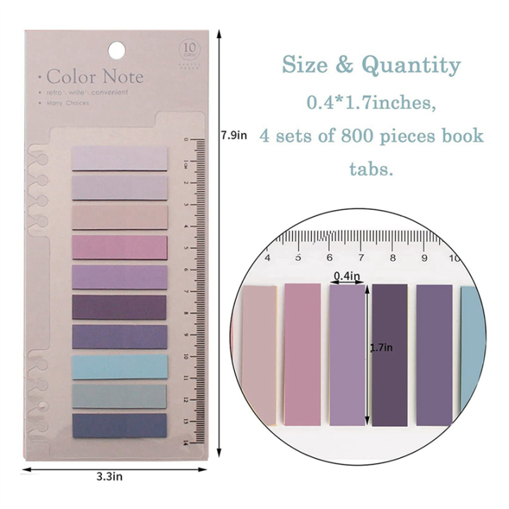 2400%20Pcs%20Sticky%20Index%20Tabs,%204%20Sheets%20Morandi%20Strip%20Index%20Tabs,%20Writable%20Page%20Sticky%20Notes%20with%20Ruler%20for%20Page%20Marking%20-%20Image%205