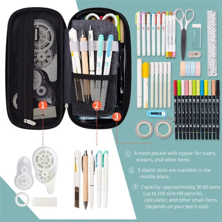 High%20Capacity%20Solid%20Pencil%20Case%20Pen%20Holder%20Bag%20School%20Student%20Glue%20Ruler%20Eraser%20Box%20Gift%20Organizer%20Stationery%20Case%20Pink%20-%20Image%204