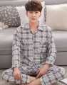 Men Pajamas Cotton Long-Sleeved Home Clothes. 