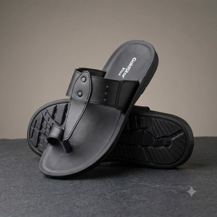 Goldstar%20Rocco%203007%20Black%20Men's%20Toe-Loop%20Sandals%20%E2%80%93%20Comfortable%20Daily%20Wear%20Casual%20Chappal%20-%20Image%205
