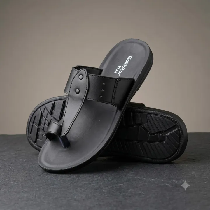 Goldstar%20Rocco%203007%20Black%20Men's%20Toe-Loop%20Sandals%20%E2%80%93%20Comfortable%20Daily%20Wear%20Casual%20Chappal%20-%20Image%205