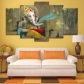 5 pcs / panel Ganesh Wall Canvas Art / Painting / Wallpaper / Print 3D Home Decor by om canvas. 