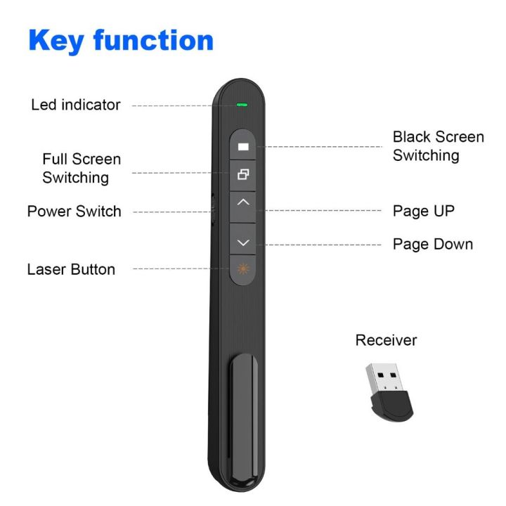 High-quality%202.4GHz%20Wireless%20Presentation%20Clicker%20Charging%20Hyperlink%20PPT%20Laser%20Flip%20Pen%20Infrared%20Remote%20Red%20Light%20Laser%20Pointer%20Projector%20Presentation%20-%20Image%205