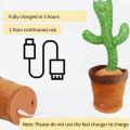 Rechargeable Tiktok Dancing Cactus Toy 120 Songs Bluetooth Speaker Singing Plush Wiggling Ornament kaktus In-Built Battery. 