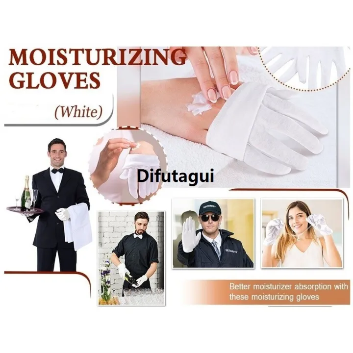 Difutagui%201%20Pair%20White%20Hand%20Glove%20Cotton%20Sarung%20Tangan%20Cotton%20Bargain%20price%20for%20Work%20Beauty%20Fashion%20Costume%20Jewelry%20Eczema%20-%20Image%205