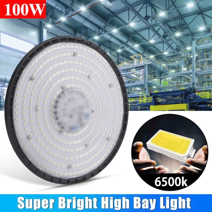 New LED High Bay Light 100W UFO Work Light Industrial Warehouse 6500K Industrial Lighting Tool