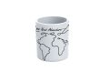 Travel Line Art Ceramic Mug | "Your Next Adventure" World Map Printed | Coffee Cup. 
