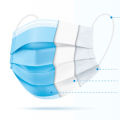 Disposable 3 Ply Face Mask - Blue (50 Pcs). 