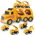 Yellow Construction Vehicles Toy Set For Kids. 