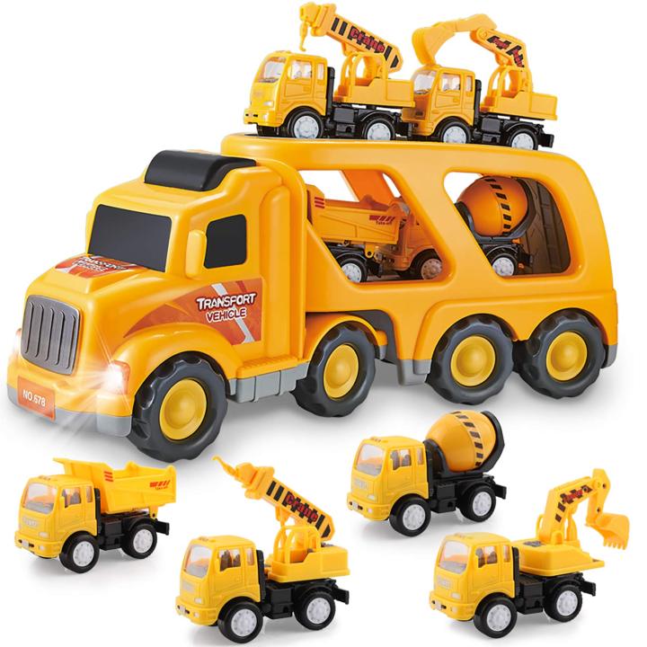Yellow Construction Vehicles Toy Set For Kids