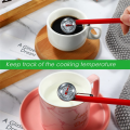 6PCS Stainless Steel Kitchen Thermometer 1Inch Dial Thermometer Milk Frothing Food Thermometer with Red 5 Inch Long Stem. 