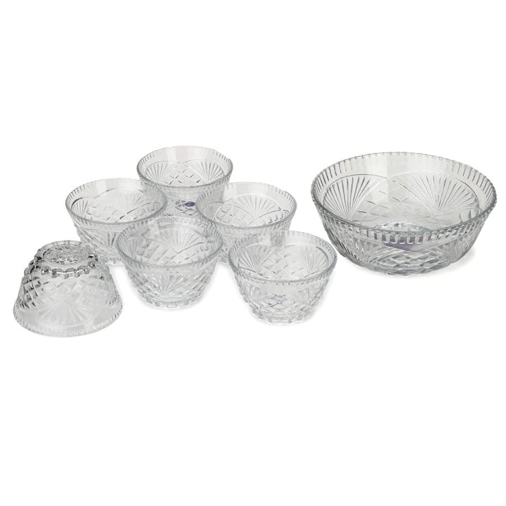 7%20Piece%20Set%20of%20Crystal%20Crystalline%20Romance%20Design%20Glass%20Desert%20Bowl%20Set%20(1%20Big%20Bowl%20and%206%20Small%20Bowls,%20Multicolour)%20-%20Pack%20of%207%20pcs%20%7C%20Glass%20Bowl%20Pudding%20Set%20Oven%20and%20Microwave%20Safe%20Round%20Mixing%20Glass%20Bow%20-%20Image%203