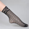 Black Lace short socks Comfortable Lace Ultrathin Mesh fishnet ankle socks Sheer  Women's black sheer socks for Party Night out Summer fashion Casual. 