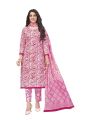 Kurta Suruwal With Shawl Set For Women Printed (Unstitched). 