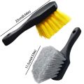 Detailing Tool Soft Bristle Car Tire Brush Heavy Duty Durable Design Wheel Cleaning Brush Short Handle Ergonomic Handle Automotive Detailing Tool Outdoor Cleaning. 