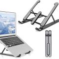 PVC Hard Plastic 7-Level Adjustable Laptop Ipad Tab Stand for 7 to 14 Inches. 