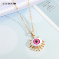 DISICHEN Fashion 1 Pcs Resin Evil Eye Pendant Necklaces For Women Gift Jewelry Colored Eyelash Turkish Blue Eye Sweater Clavicle Chain N241. 