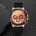 SKMEI 9275 Men's Business Chronograph Date Display Silicon Strap Quartz Watch - RoseGold. 